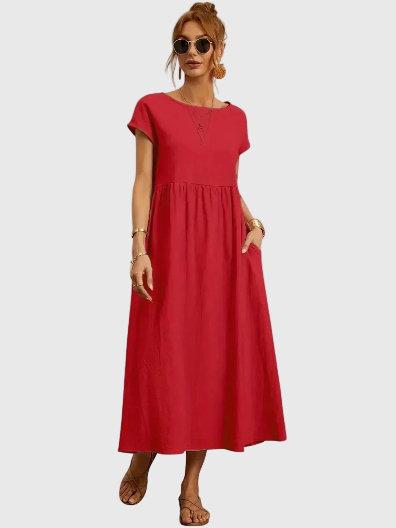 Giselle | Vestido Midi Casual con Bolsillos