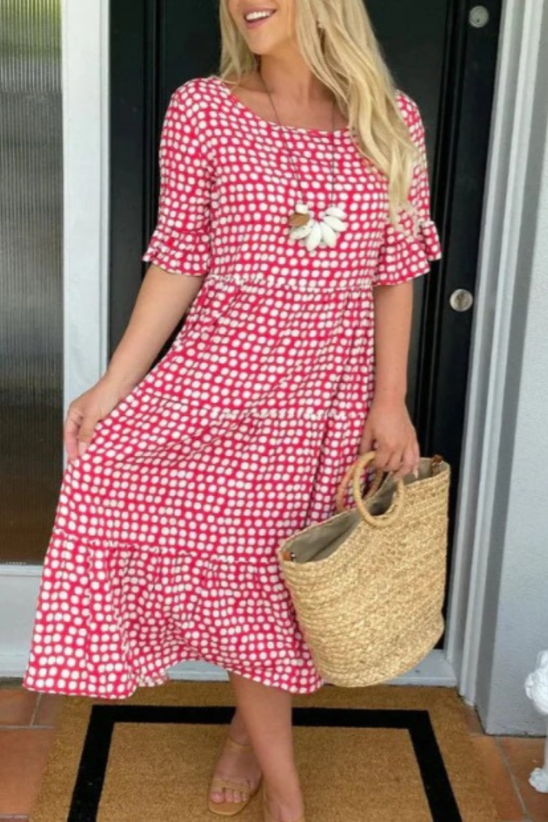 Zora | Vestido Midi de Manga Corta Sable