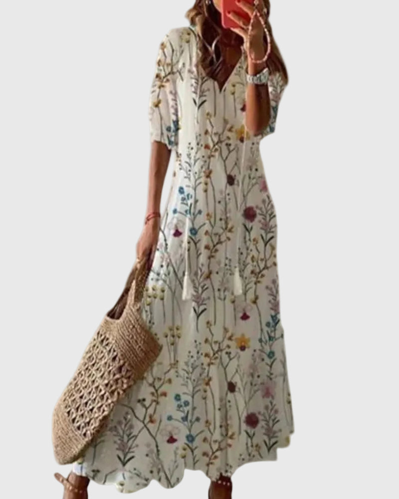 Amalia | Vestido Maxi Boho Vintage de Verano