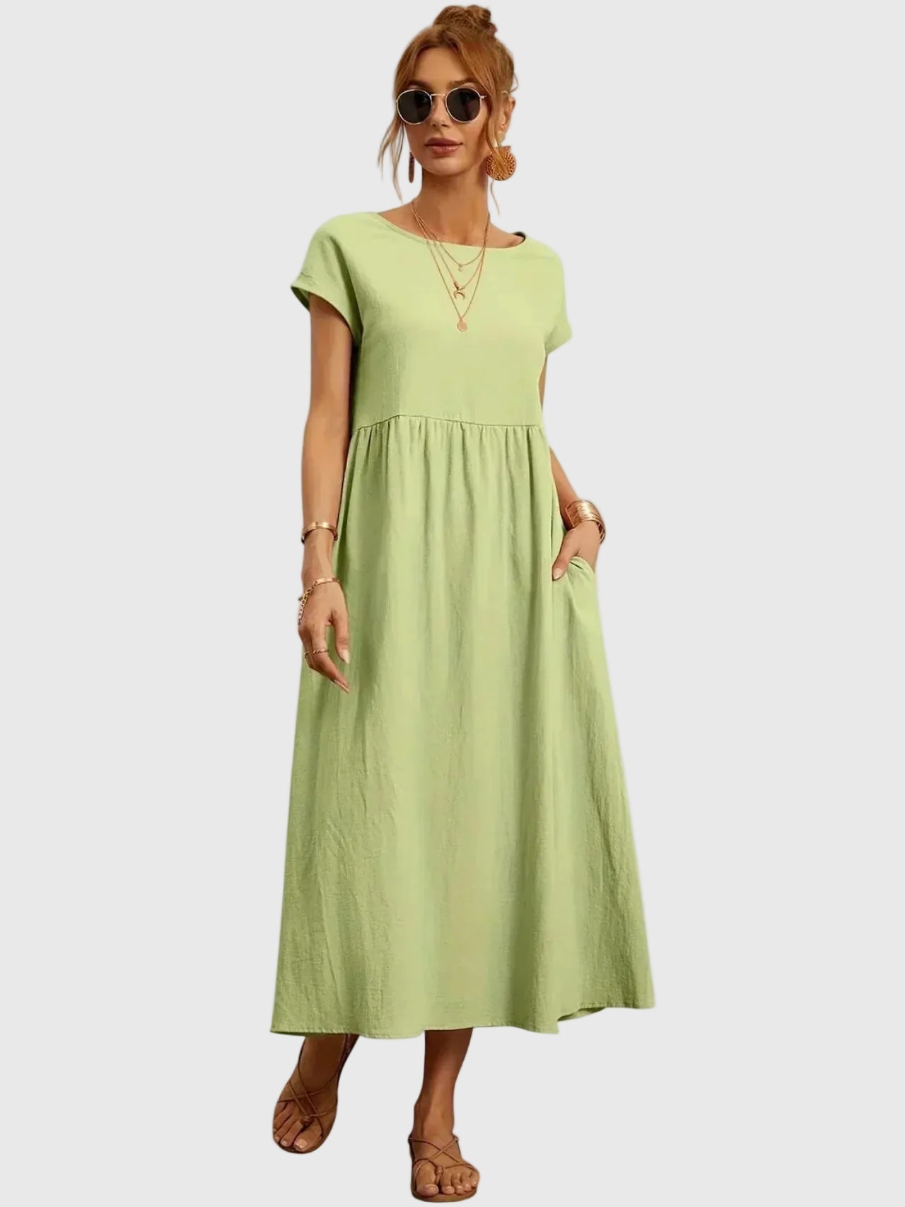 Giselle | Vestido Midi Casual con Bolsillos