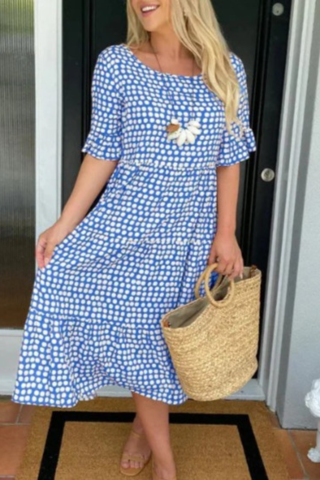 Zora | Vestido Midi de Manga Corta Sable