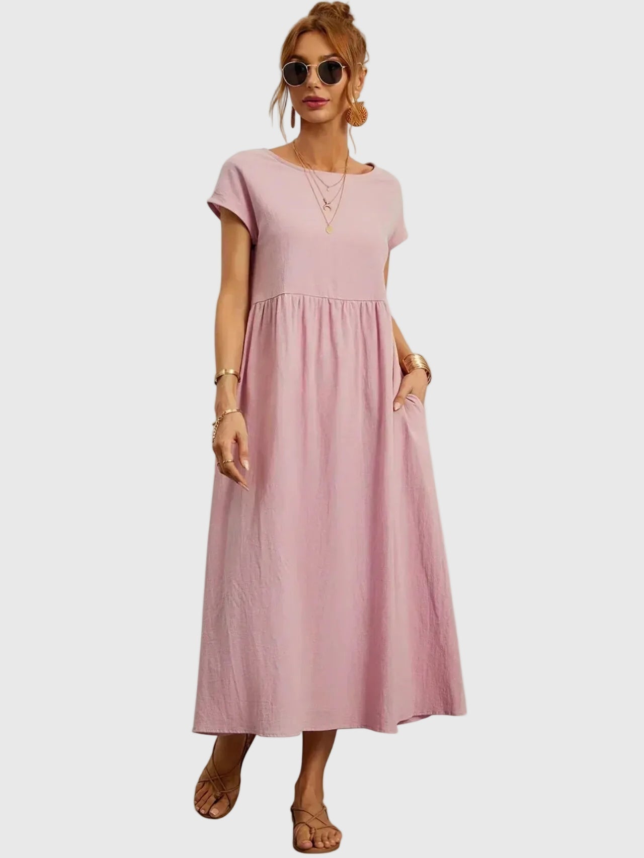 Giselle | Vestido Midi Casual con Bolsillos