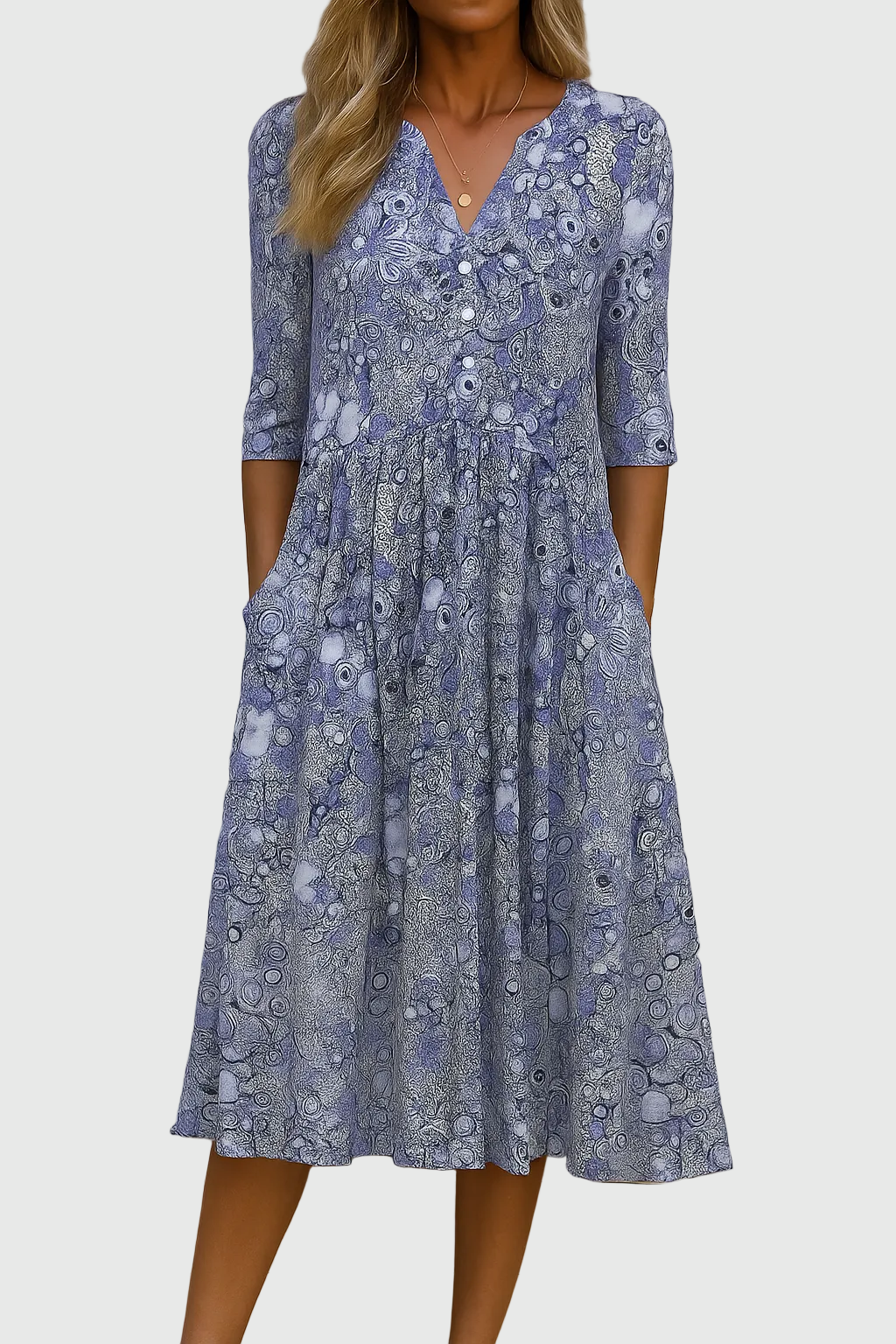 Harlow | Elegante vestido midi con escote en V