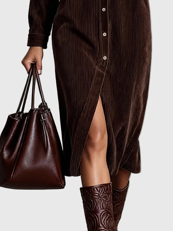 Clara | Vestido Midi de Pana