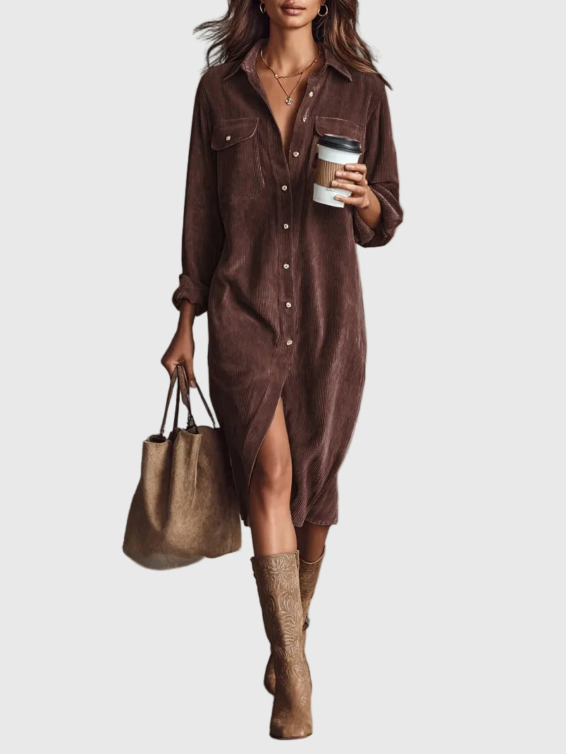 Clara | Vestido Midi de Pana