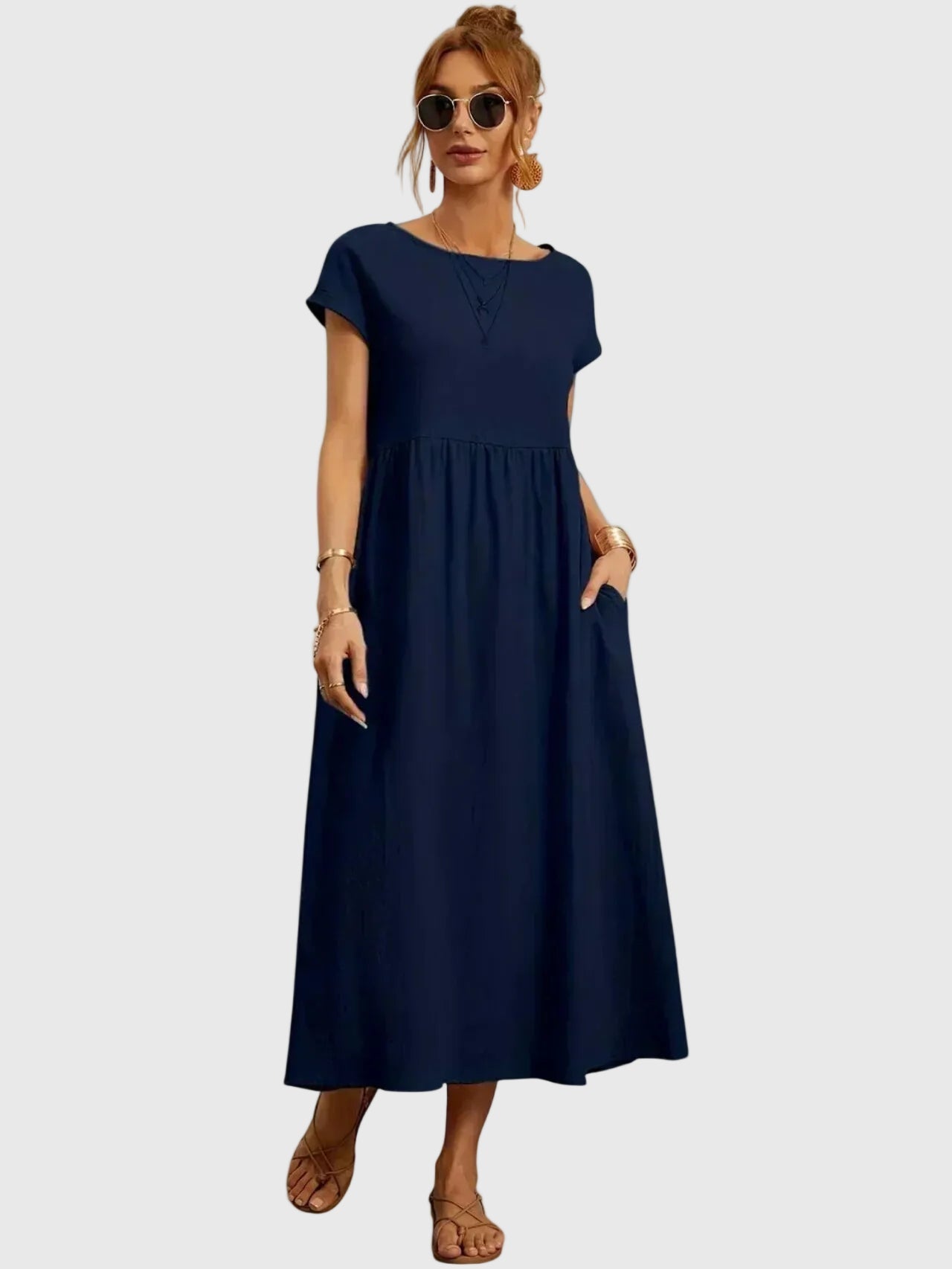 Giselle | Vestido Midi Casual con Bolsillos