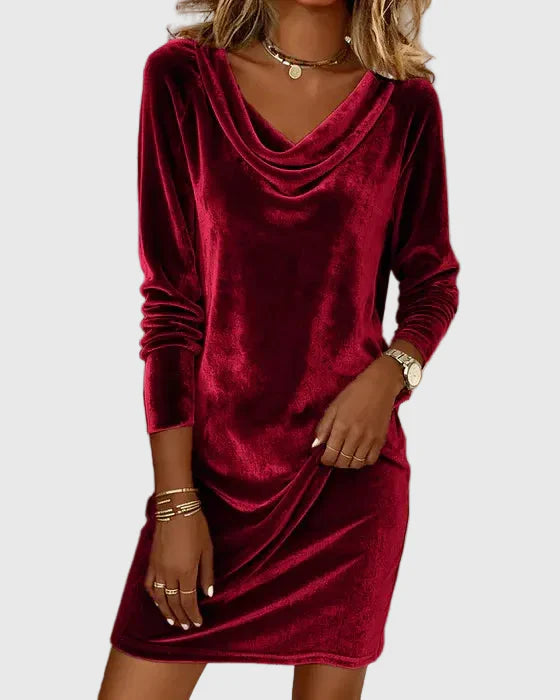 Frosina | Vestido de Terciopelo Ajuste Suelto